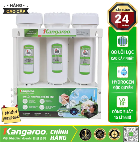 Máy lọc nước Kangaroo Hydrogen KGRP08K - 8 Lõi Mới 2025