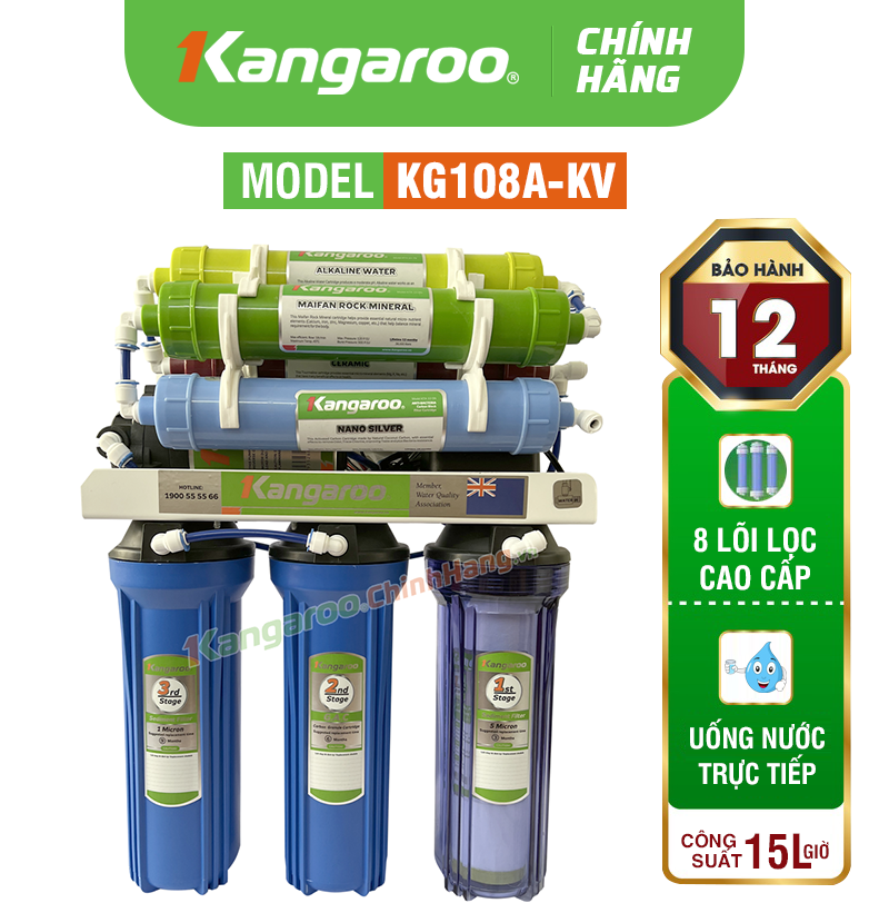 Máy lọc nước Kangaroo KG108A KV - Mẫu mới 2024