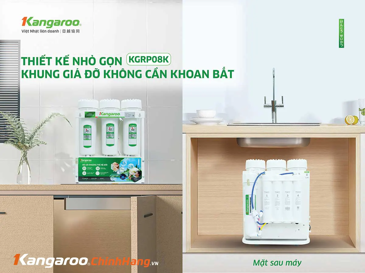 Máy lọc nước Hydrogen Kangaroo KGRP08K thiết kế nhỏ gọn