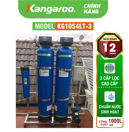 Bộ lọc tổng Kangaroo 3 cấp KG1054LT-3 van tự động 1000l/h siêu lọc