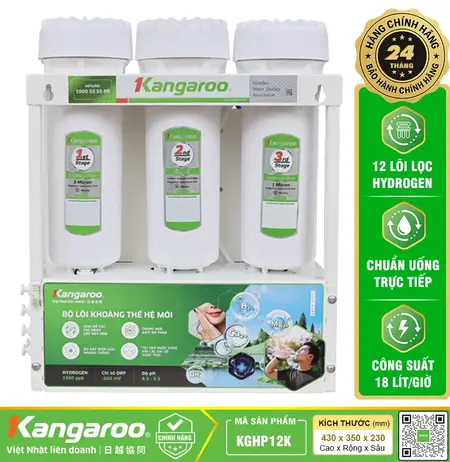 Máy lọc nước Kangaroo Hydrogen KGHP12K - 12 Lõi Mới 2025
