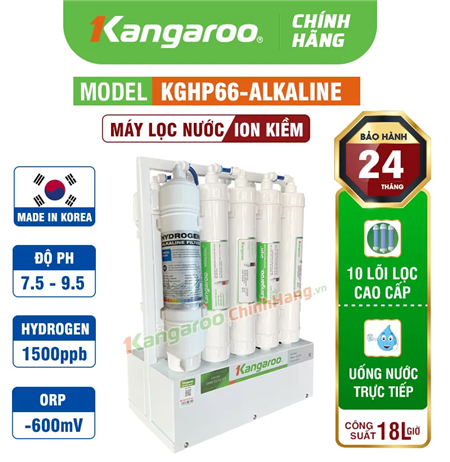 Máy lọc nước Hydrogen ion kiềm Kangaroo KGHP66-ALKALINE 10 Lõi