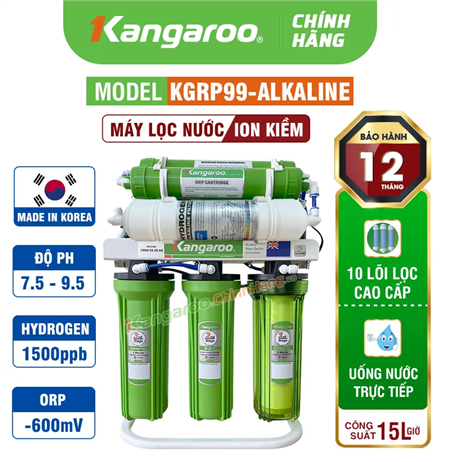 Máy lọc nước Hydrogen ion kiềm Kangaroo KGRP99-ALKALINE 10 Lõi
