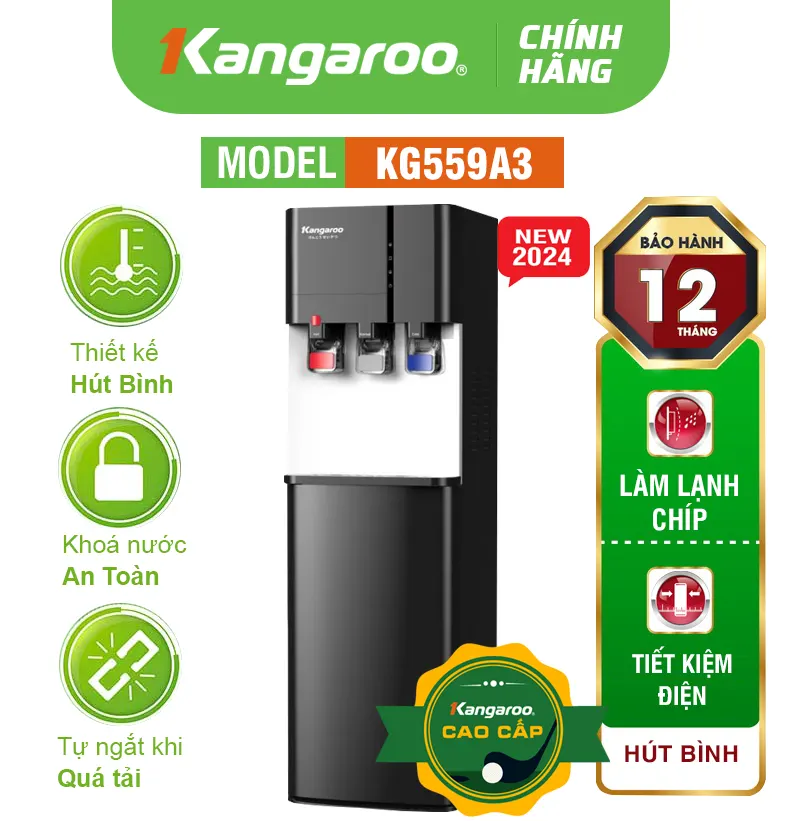 Cây nước nóng lạnh Kangaroo KG559A3 - Cây hút bình 