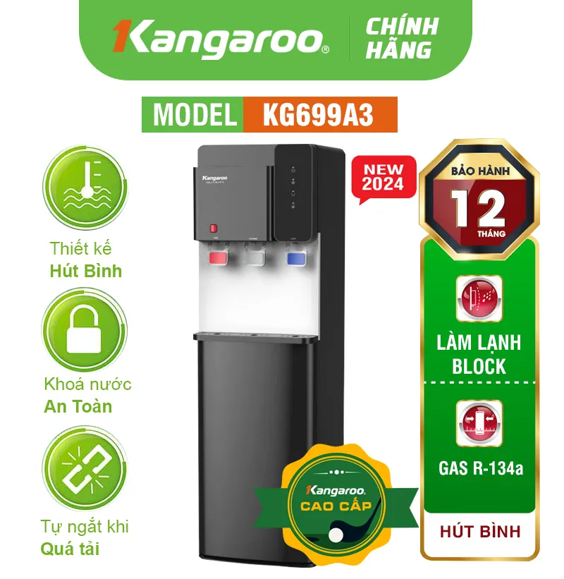 Cây nước nóng lạnh Kangaroo KG699A3 - Cây Hút Bình, Mới 2024