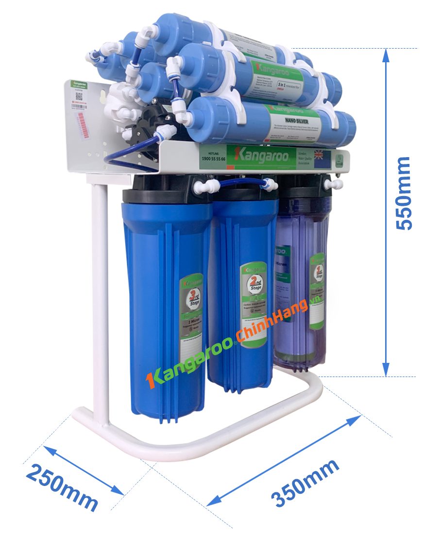 Kích thước máy lọc nước Kangaroo KGRP89