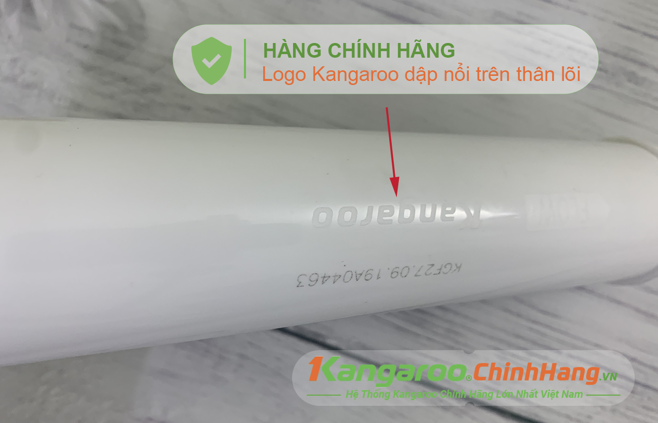 Logo Kangaroo dập nổi trên thân lõi Logo Kangaroo dập nổi trên thân lõi