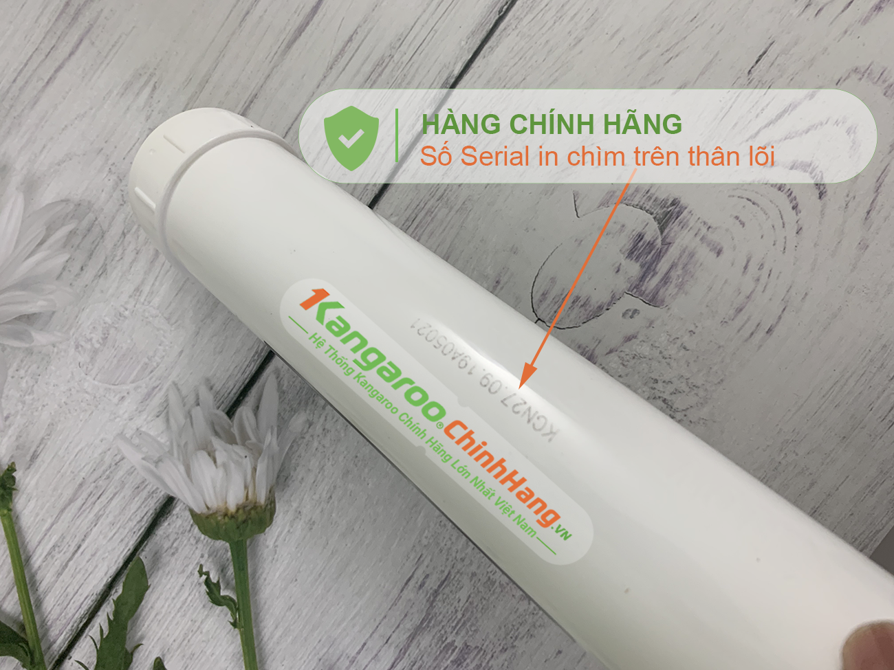 Số Serial lõi được in chìm Lõi lọc nước Kangaroo Hydrogen số 9 NANO CARBON + (HP) Số Serial lõi được in chìm Lõi lọc nước Kangaroo Hydrogen số 9 NANO CARBON + (HP)