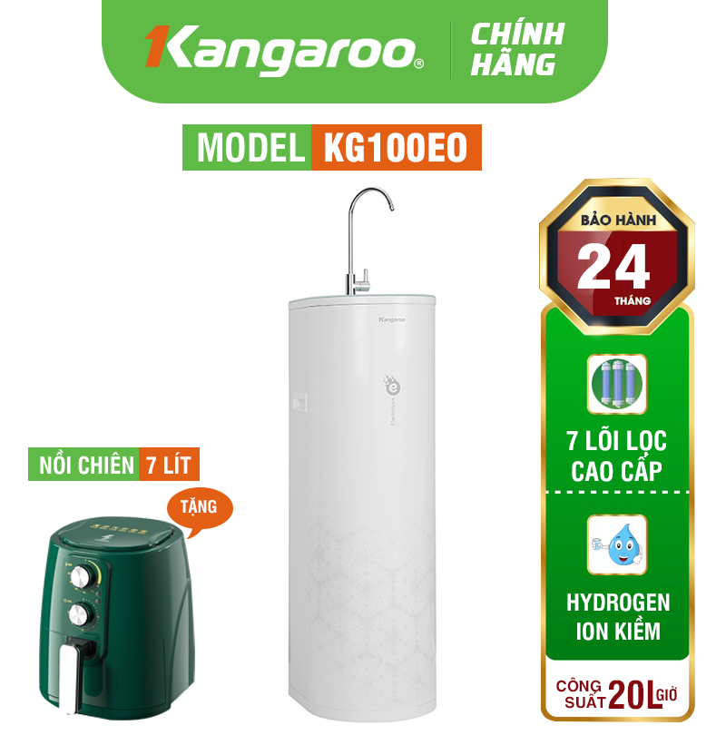 Máy lọc nước Kangaroo Hydrogen ion kiềm Oval KG100EO