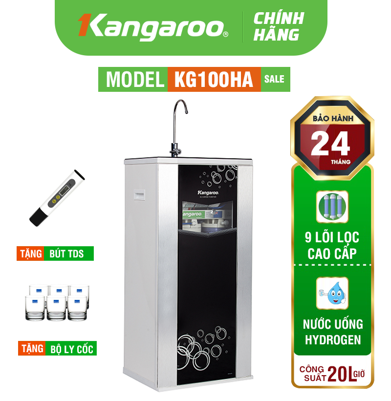 Máy lọc nước Kangaroo Hydrogen KG100HA VTU 9 lõi lọc