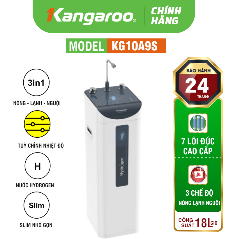 Máy lọc nước kangaroo Hydrogen KG10A9S - Tuỳ chỉnh nhiệt độ