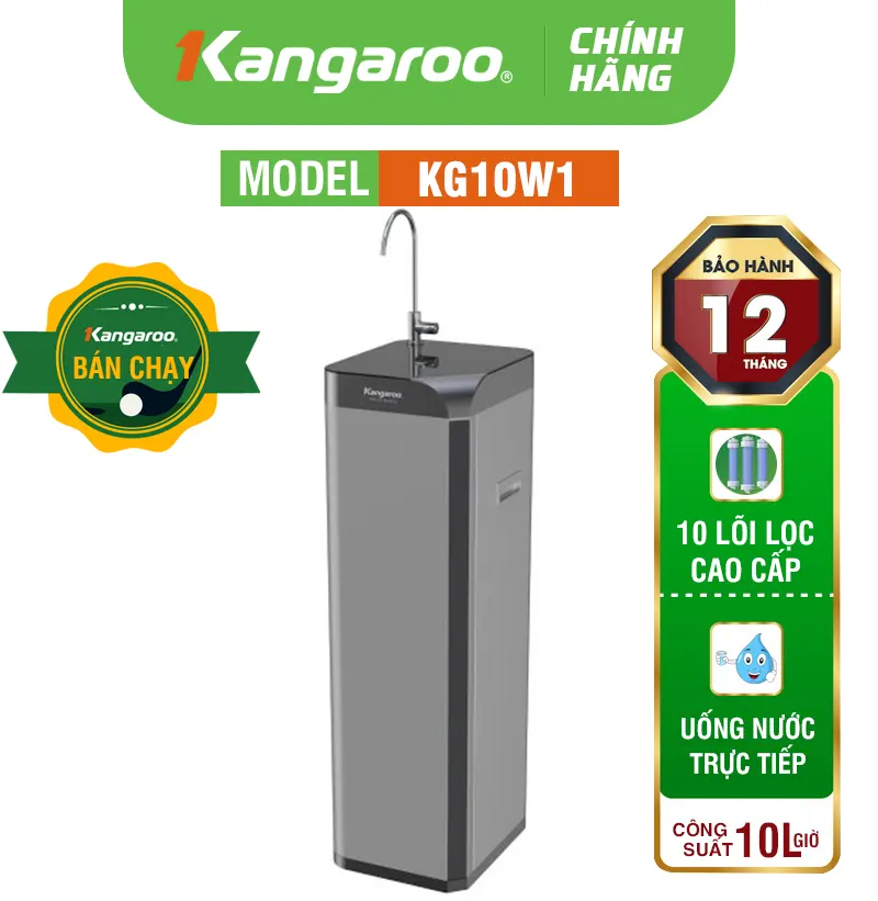 Máy lọc nước Kangaroo Waterfall KG10W1 - 10 Lõi Mẫu 2025