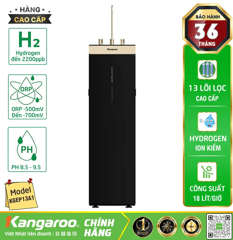 Máy lọc nước Kangaroo Hydrogen ion kiềm KGEP13A1