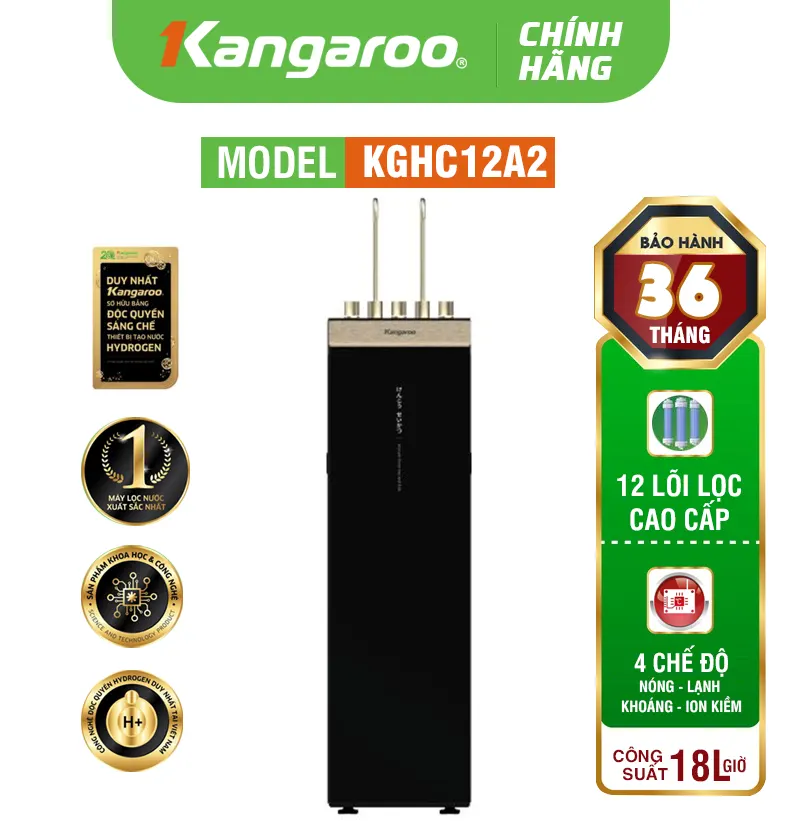 Máy lọc nước Kangaroo Hydrogen ion kiềm nóng lạnh KGHC12A2