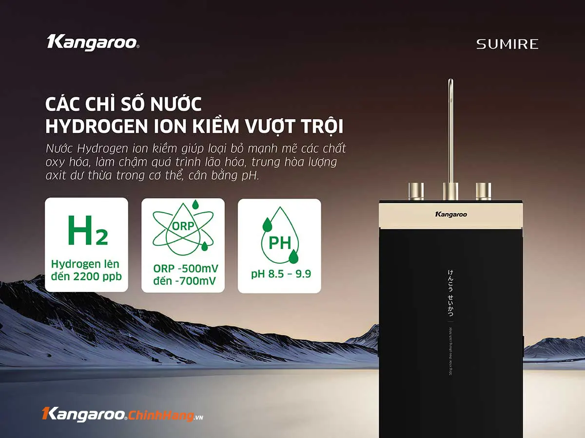 Máy lọc nước Kangaroo Hydrogen ion kiềm KGEP12A1