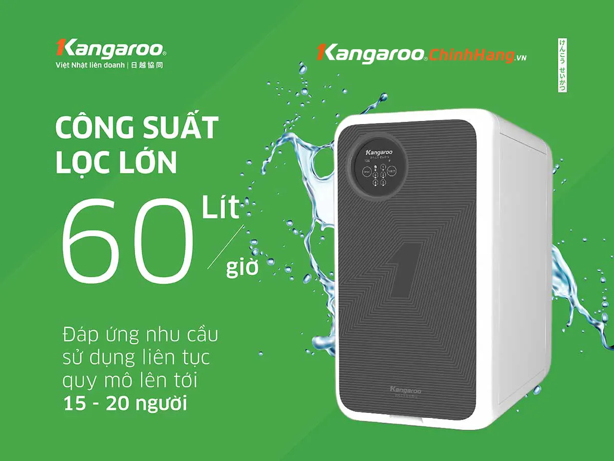 Công suất lọc 60 lít/giờ Máy lọc nước Kangaroo KG400US 