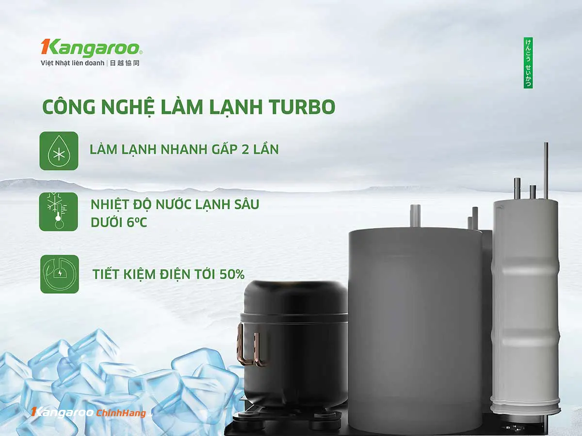 Máy lọc nước Kangaroo Hydrogen ion kiềm nóng lạnh KGHC12A3