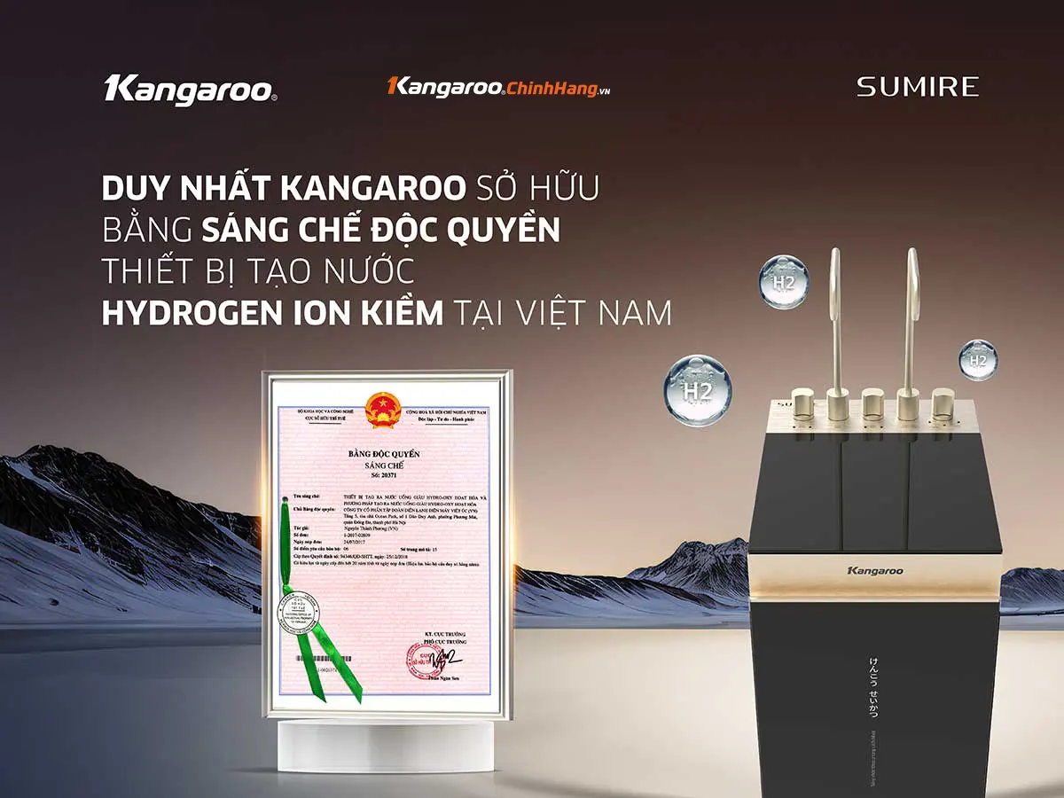 ​​​​​​​Máy lọc nước Kangaroo Hydrogen ion kiềm nóng lạnh KGHC12A3