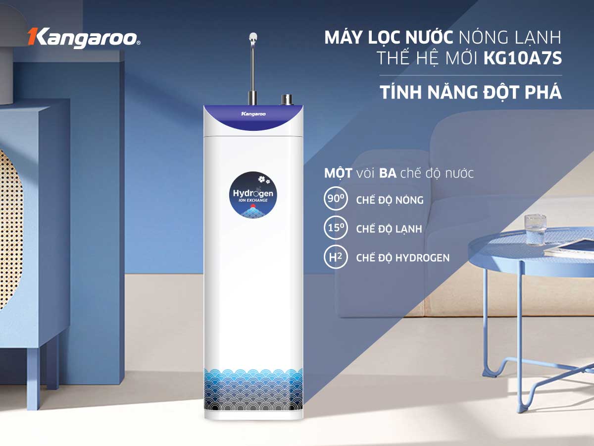 Máy lọc nước Kangaroo Hydrogen Slim Nóng Lạnh KG10A7S