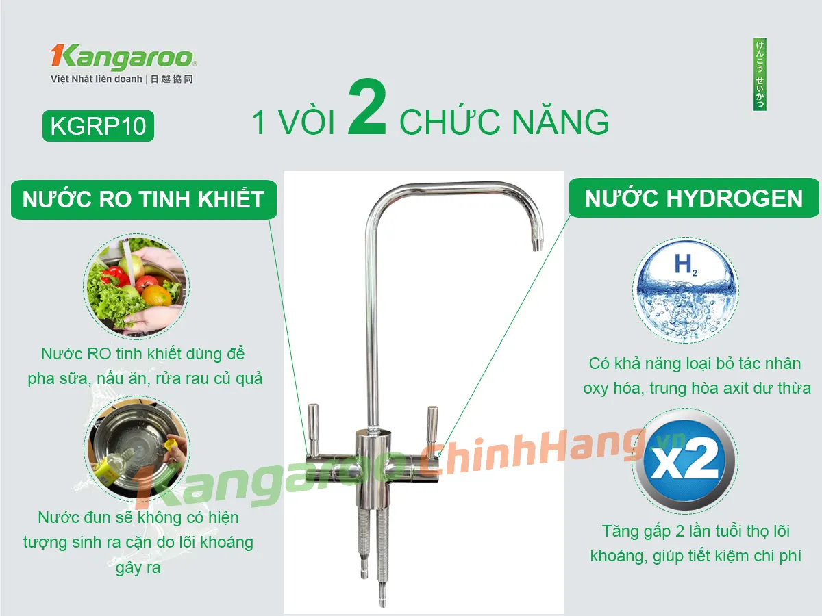 Vòi đôi máy lọc nước Kangaroo KGRP10