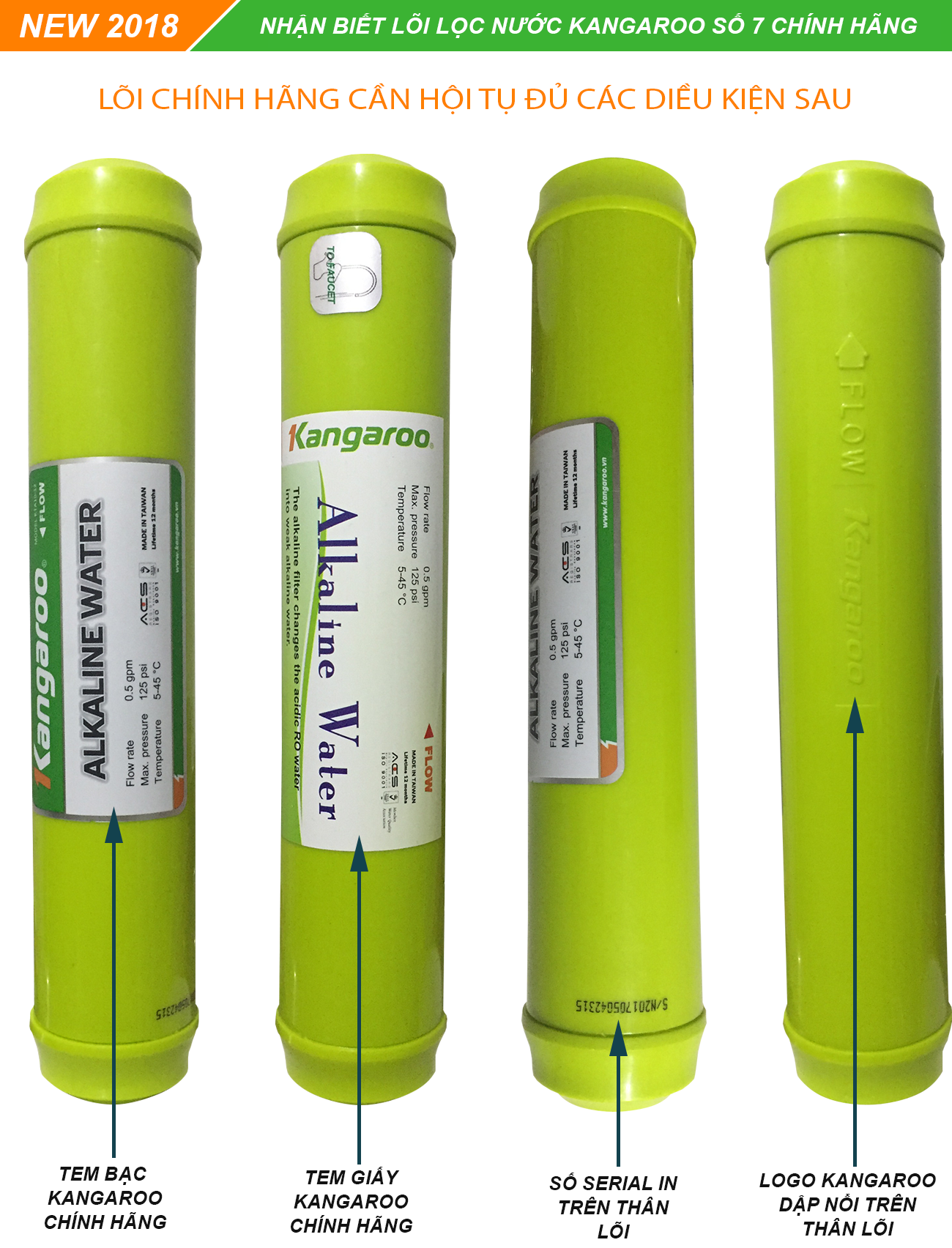 Nhận biết lõi lọc nước Kangaroo số 7 chính hãng Nhận biết lõi lọc nước Kangaroo số 7 chính hãng